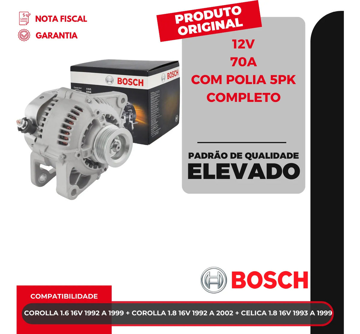 Alternador 1.8 16v Corolla 1.6 1.8 16v Original Bosch