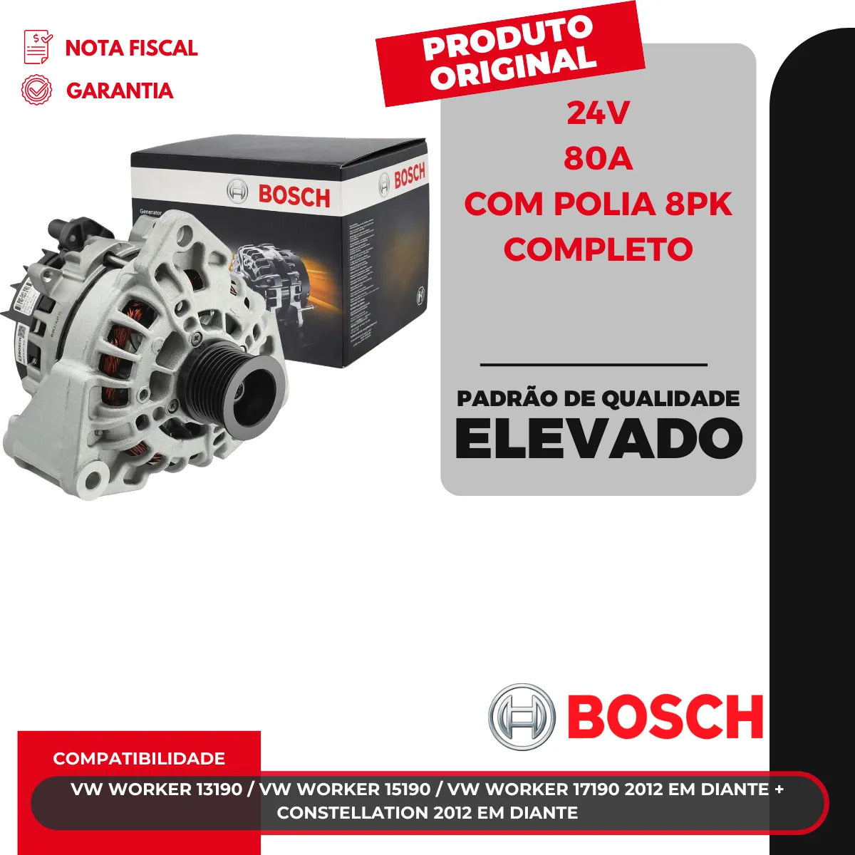 Alternador 1986a00956 Bosch