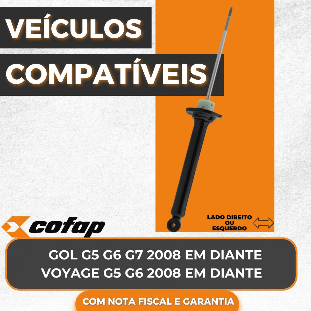 Amortecedor Traseiro Cofap Voyage G5 G6 2008 Em Diante