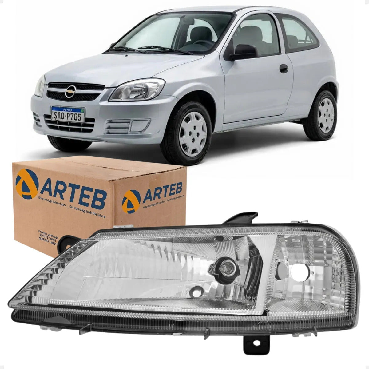 Farol Cromado Celta 2000 2001 2002 2003 2004 2005 Arteb