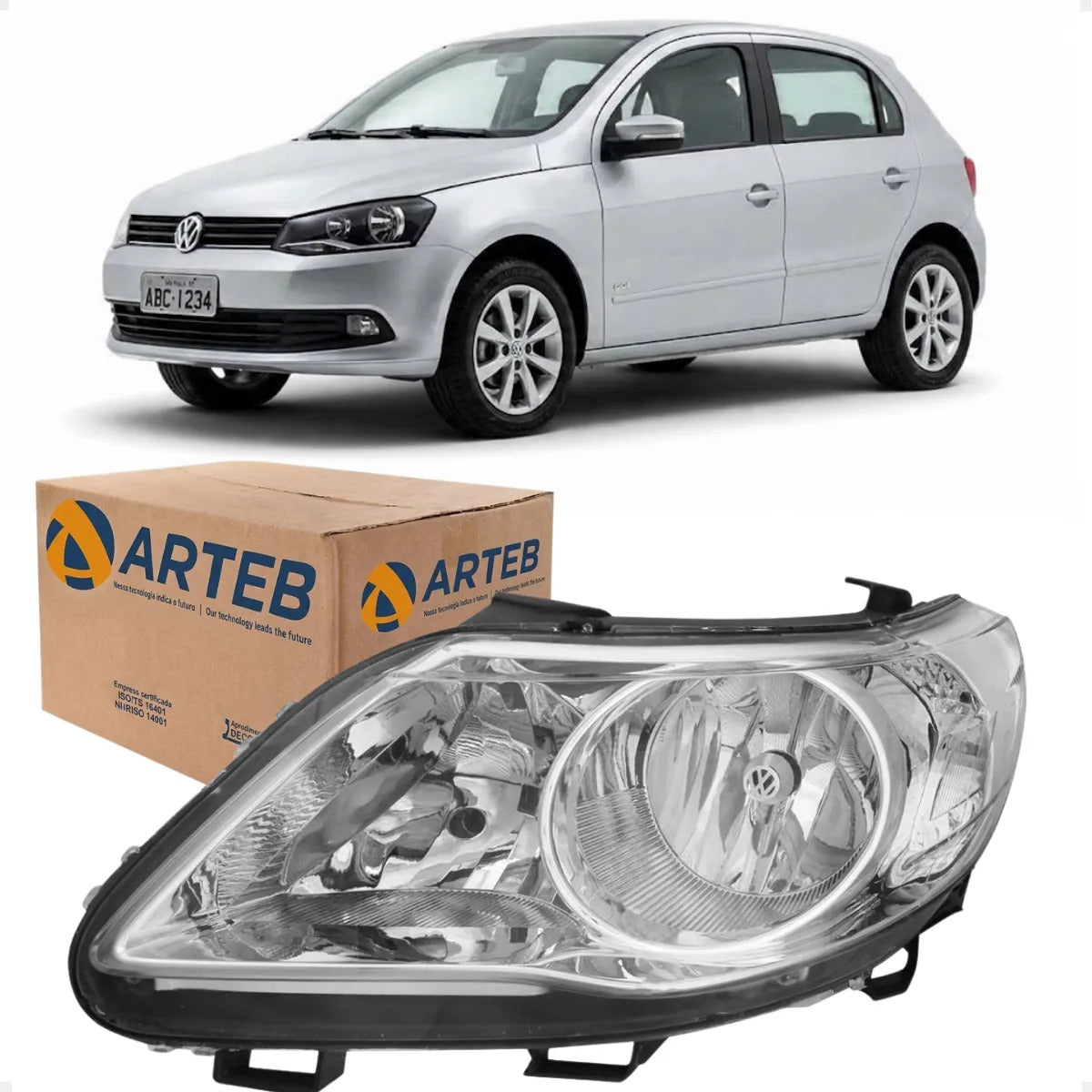 Farol Vw Gol G5 2008 A 2012 Foco Duplo Defletor Vw Arteb