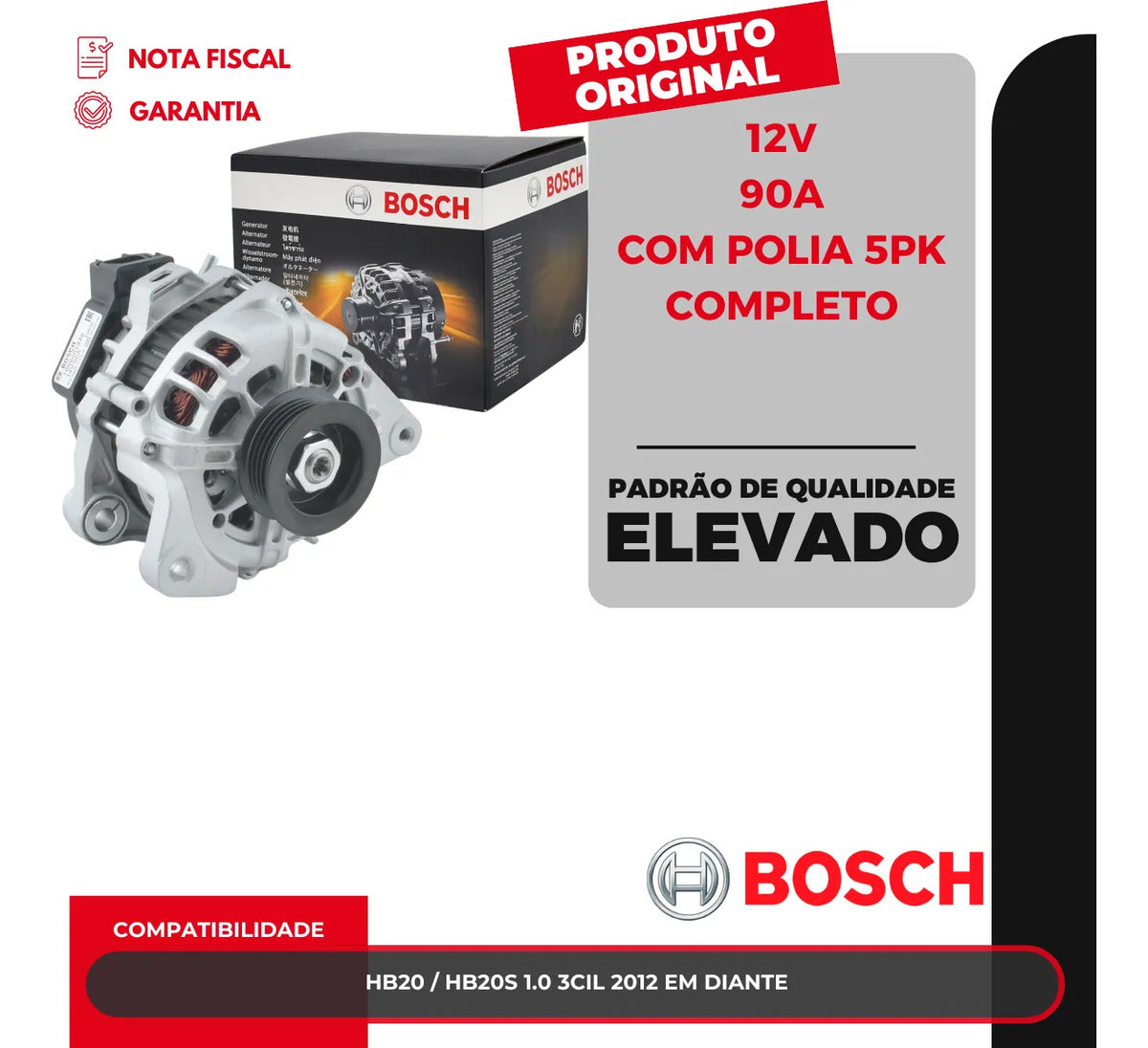 Alternador Hb20 1986a01446 Bosch