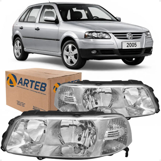 Farol Cromado Duplo Gol G3 1999 00 01 02 03 2004 2005 Arteb
