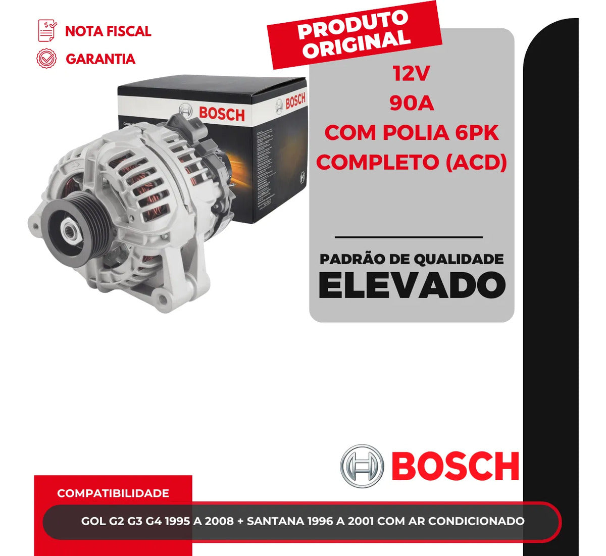 Alternador Gol G2 G3 G4 1.8 Power Total Flex 2005-2008