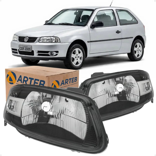 Farol Gol G4 2005 Diante Máscara Negra Defletor Cromad Arteb