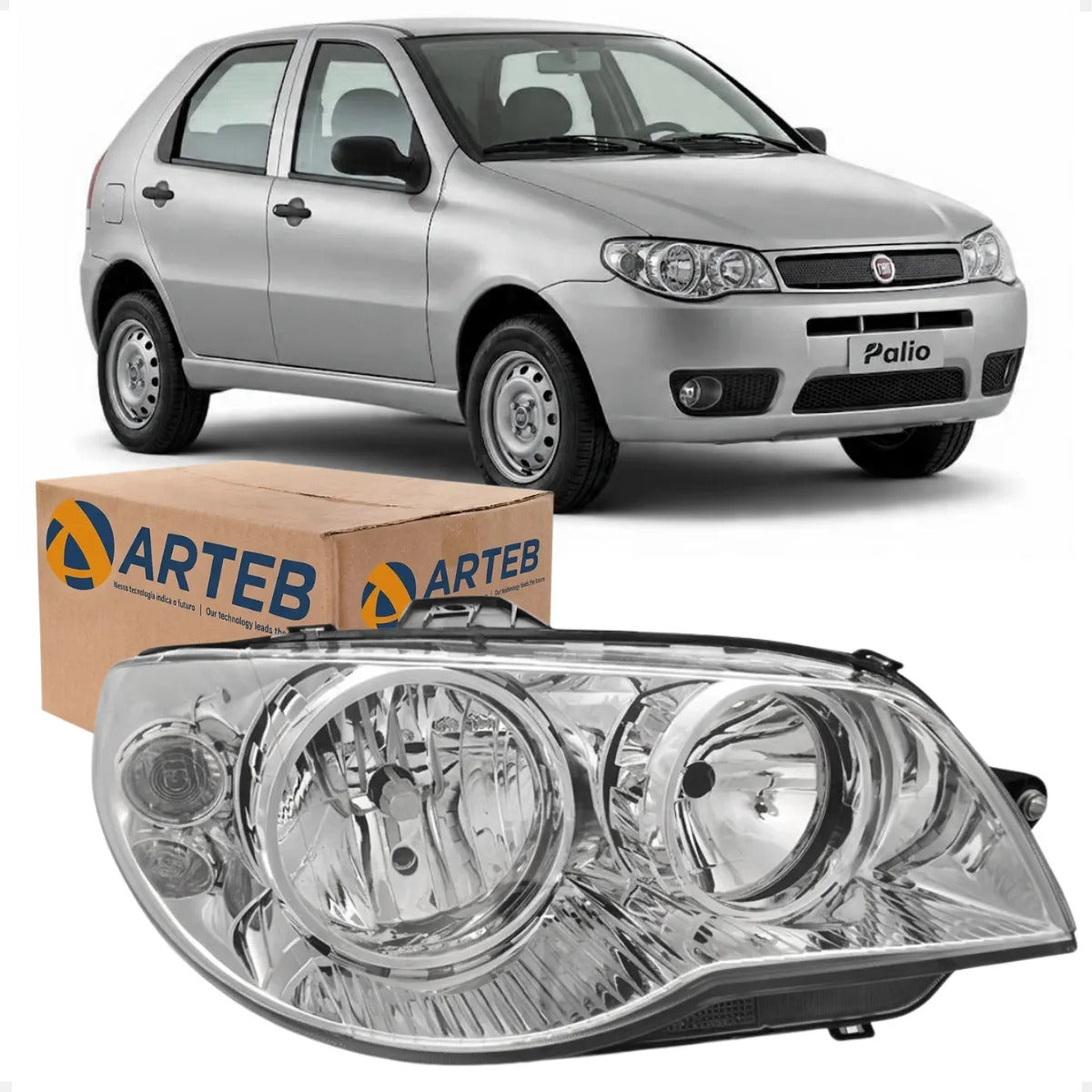 Farol Palio 2005 A 2016 Siena Strada Máscara Cromada Arteb