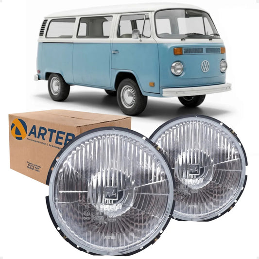 Farol Fusca Kombi 1974 Diante Arteb H4 Vidro C/ Meia Luz