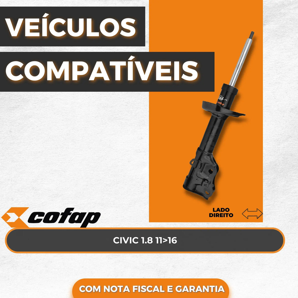 Amortecedor Dianteiro Direito 1.8 Civic 11 16 Cofap Gp33219