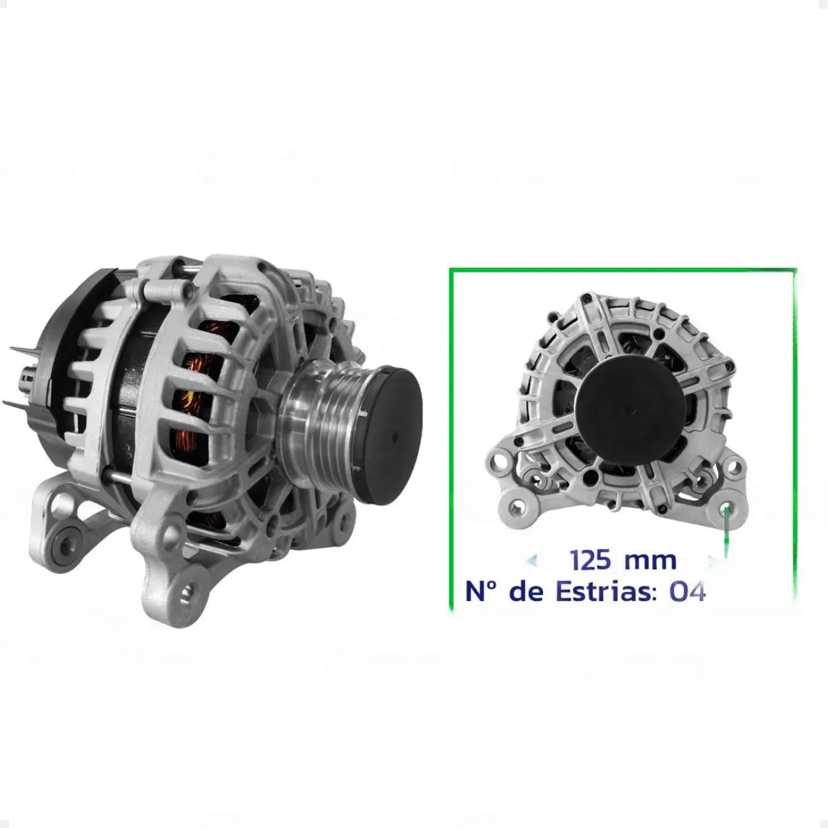 Alternador Valeo Andero Logan 1.0 2016-2023 12v 90a Completo