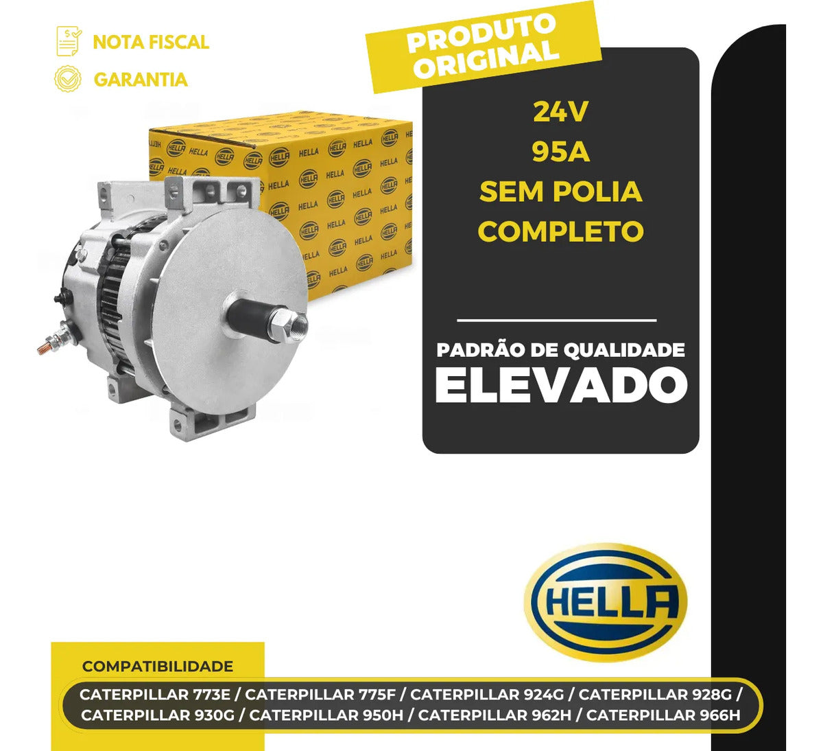Alternador Caterpillar 773e 775f 924g 928g 930g 950h 24v 95a