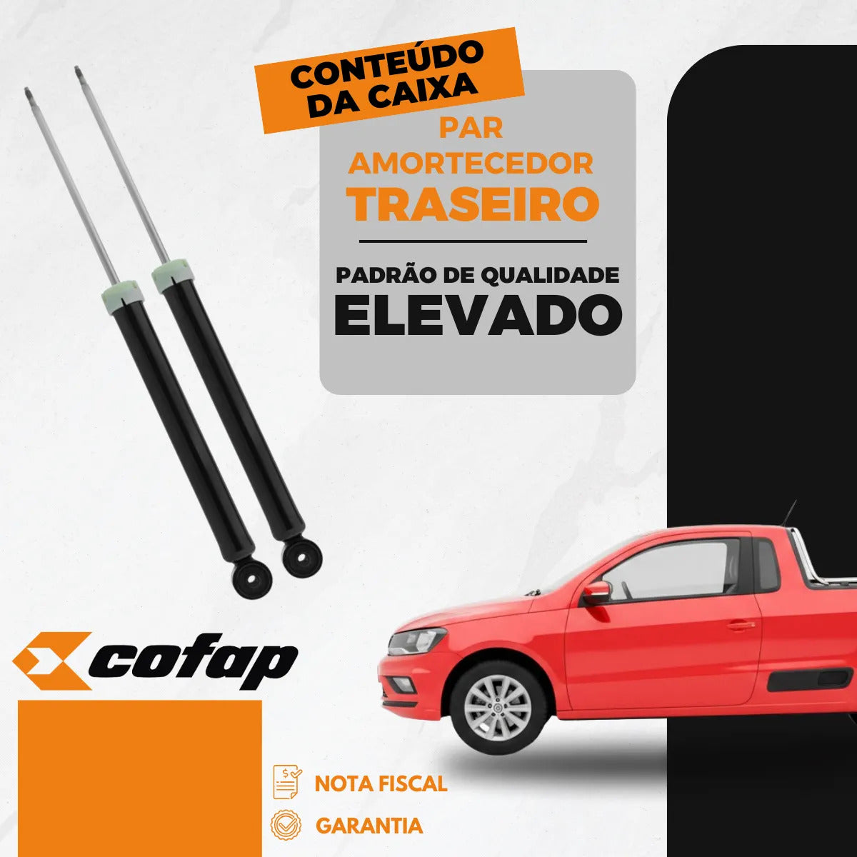 Par Amortecedor Saveiro G5 /g6 Traseiro Gb48084 Cofap