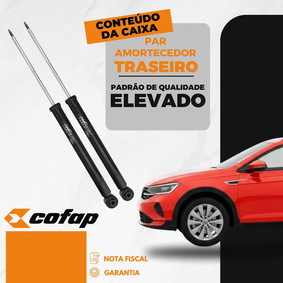 Par Amortecedor Traseiro Gás Nivus T-cross 2019 A 2025 Cofap