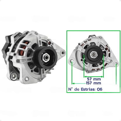 Alternador Hb20 90a 20202022 Com Polia 6pk Completo