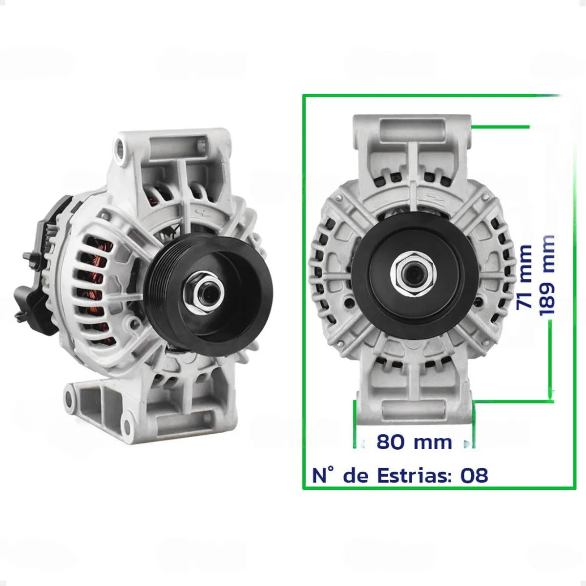Alternador Daf Cf85 Xf105 24v 80a 2017 Com Polia 8pk