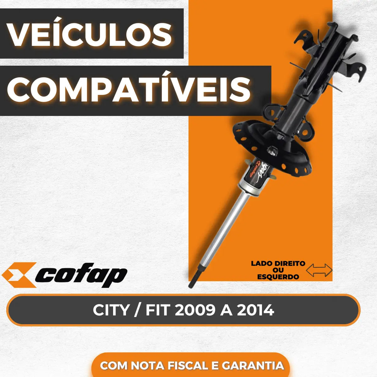 Amortecedor Dianteiro Fit City 2009 2010 2011 2012 13 Cofap