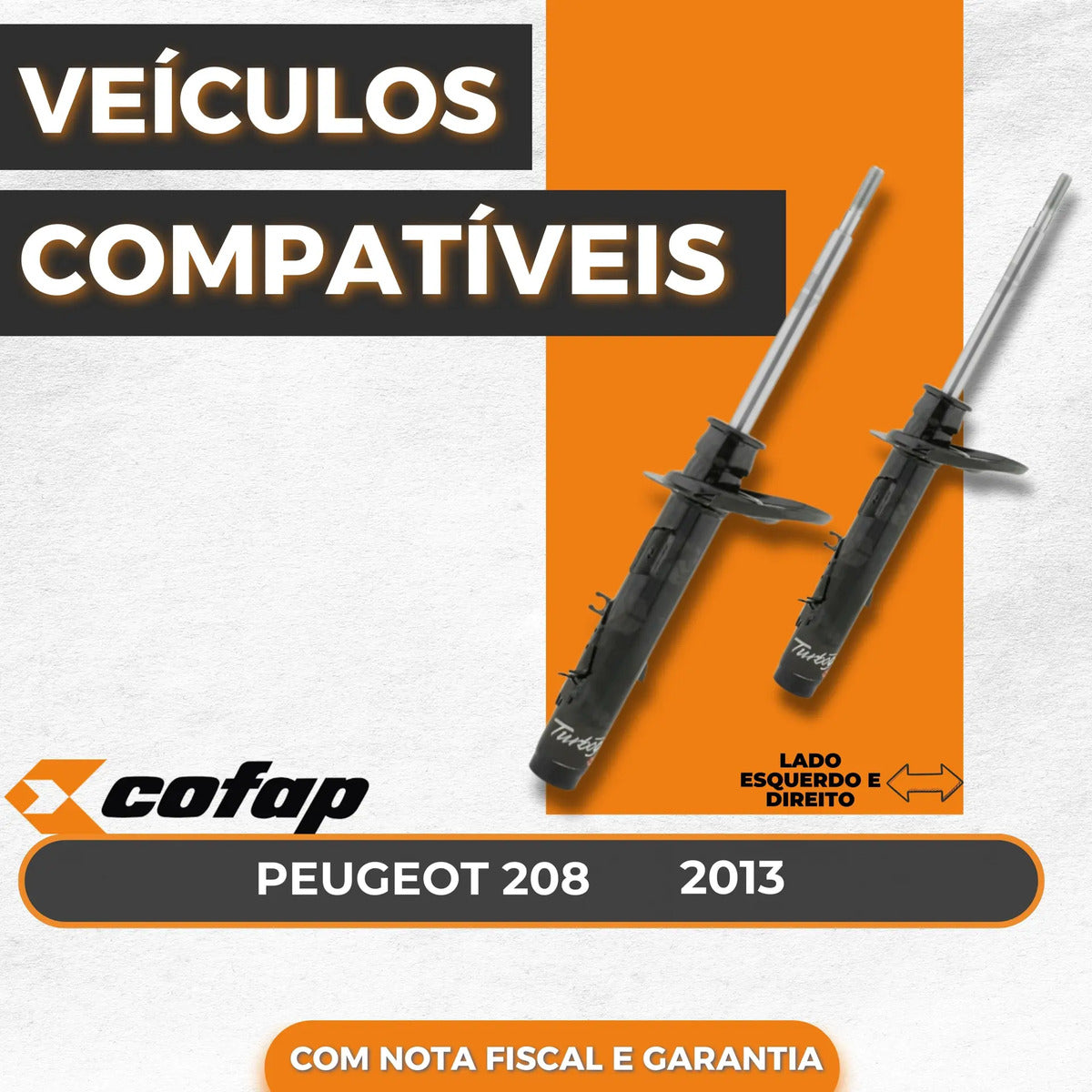 Par Amortecedor Dianteiro 208 2013 Automatico. - Cofap