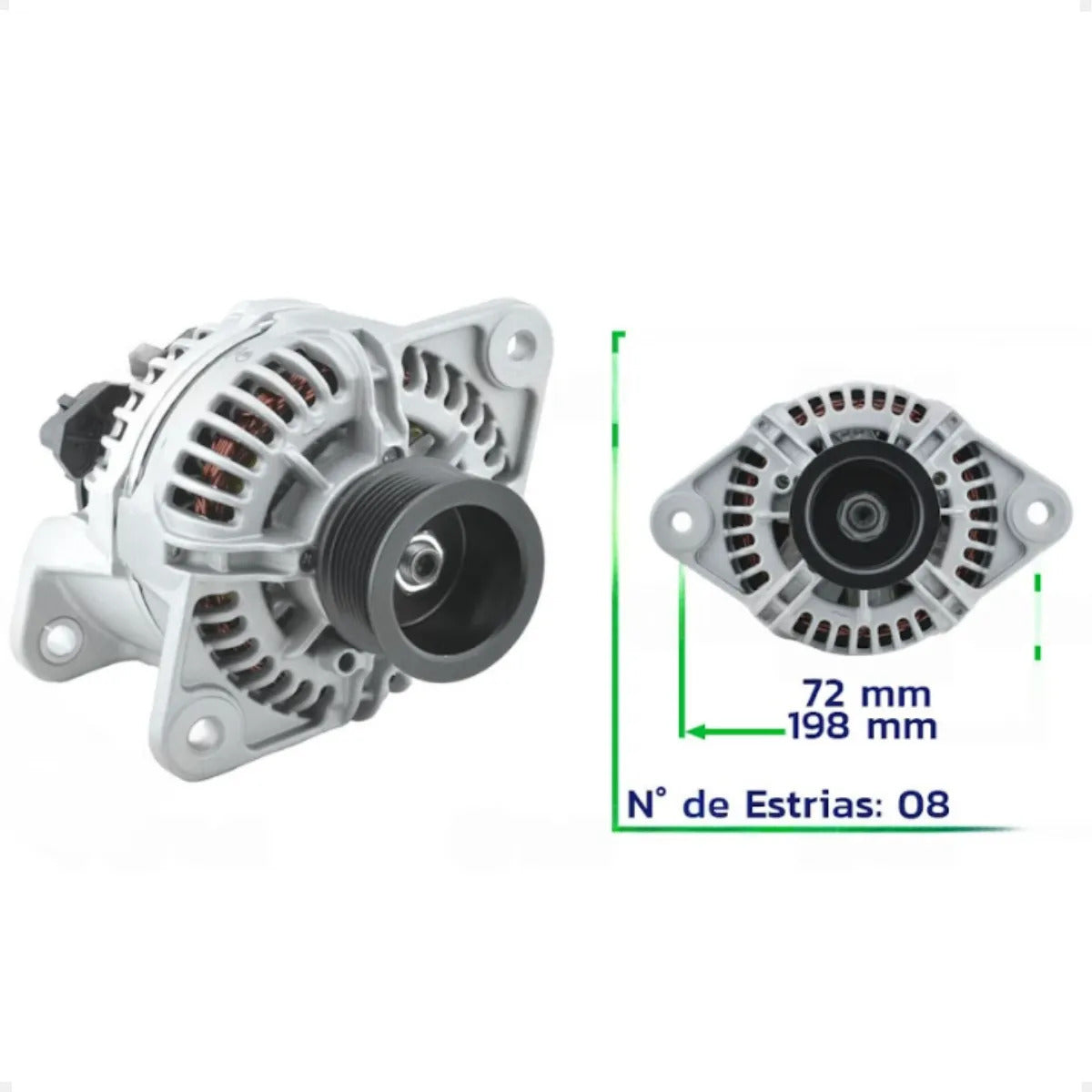 Alternador Trator New Holland 24v 120a Com Polia 8pk