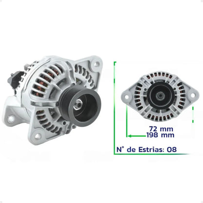 Alternador Trator New Holland 24v 120a Com Polia 8pk
