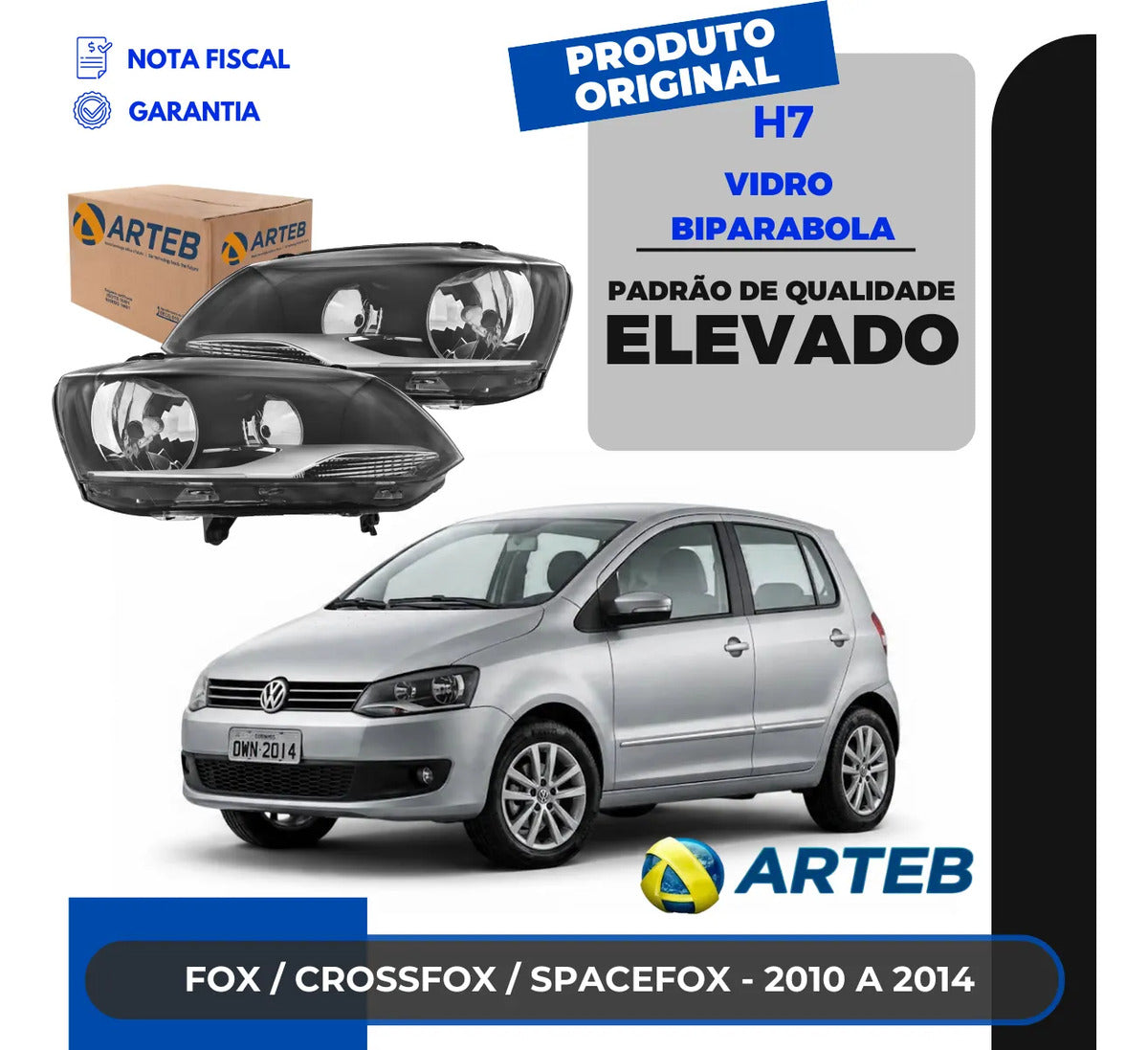 Farol Foco Duplo C/ Pisca Fox 10 2011 2012 2013 2014 Arteb