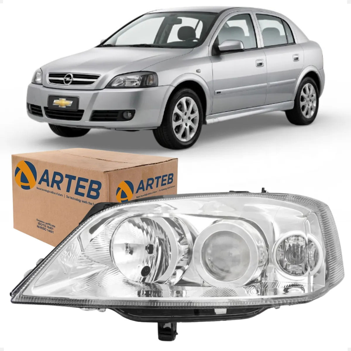 Farol Gm Astra 2003 A 2011 S/ Motor De Regulagem - Arteb