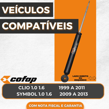 Amortecedor Traseiro Renault Symbol 2009 A 2013 Cofap