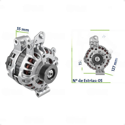 Alternador Onix Prisma 1.0 1.4 Cobalt 1.4 1.8 2011 A 2021