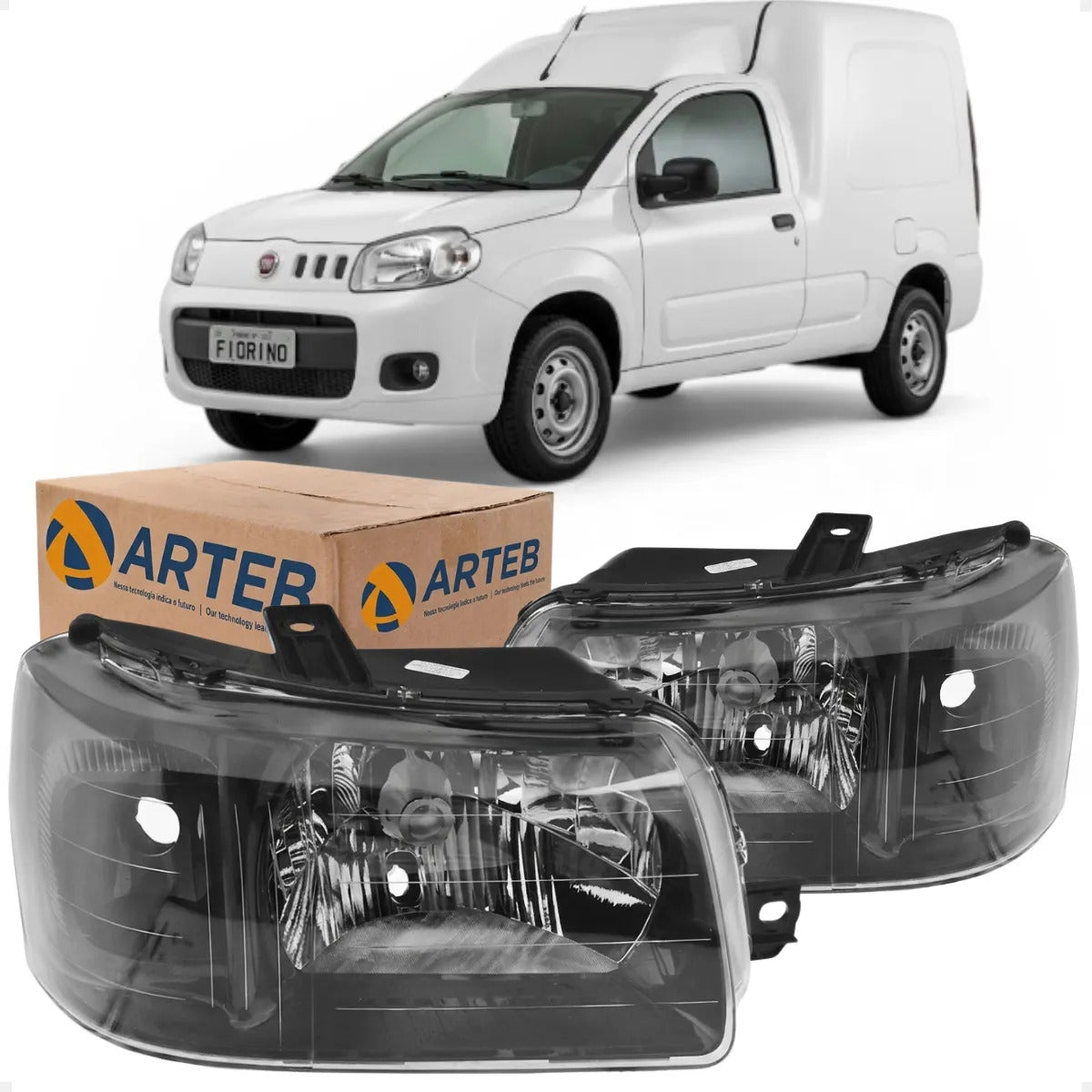 Farol Fiorino 2004 A 2013 Máscara Negra Pisca Preto Arteb