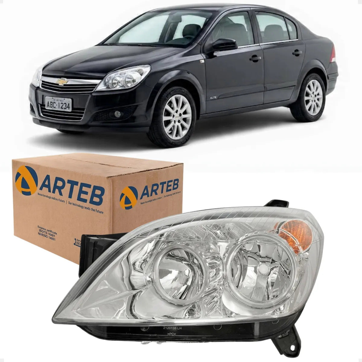 Farol Gm Vectra Sedan 2006 A 2008 Regulagem Manual Arteb