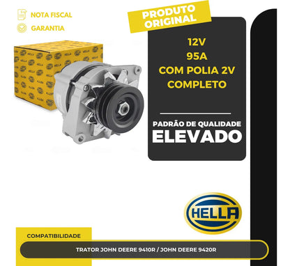 Alternador Trator John Deere 9410r 9420r 12v 95a Com Polia