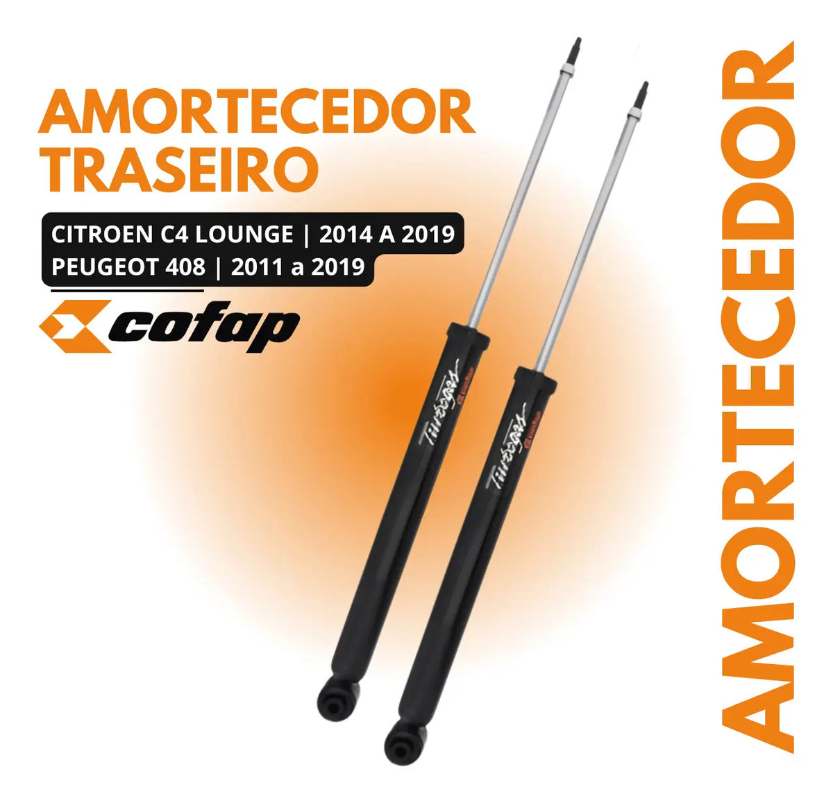 Par Amortecedor Traseiro Citroen C4 Lounge Peugeot 408 Cofap