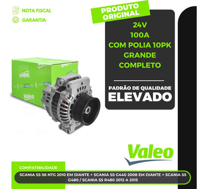 Alternador Scania S5 S6 G440 G480 R480 2010+ 24v 100a