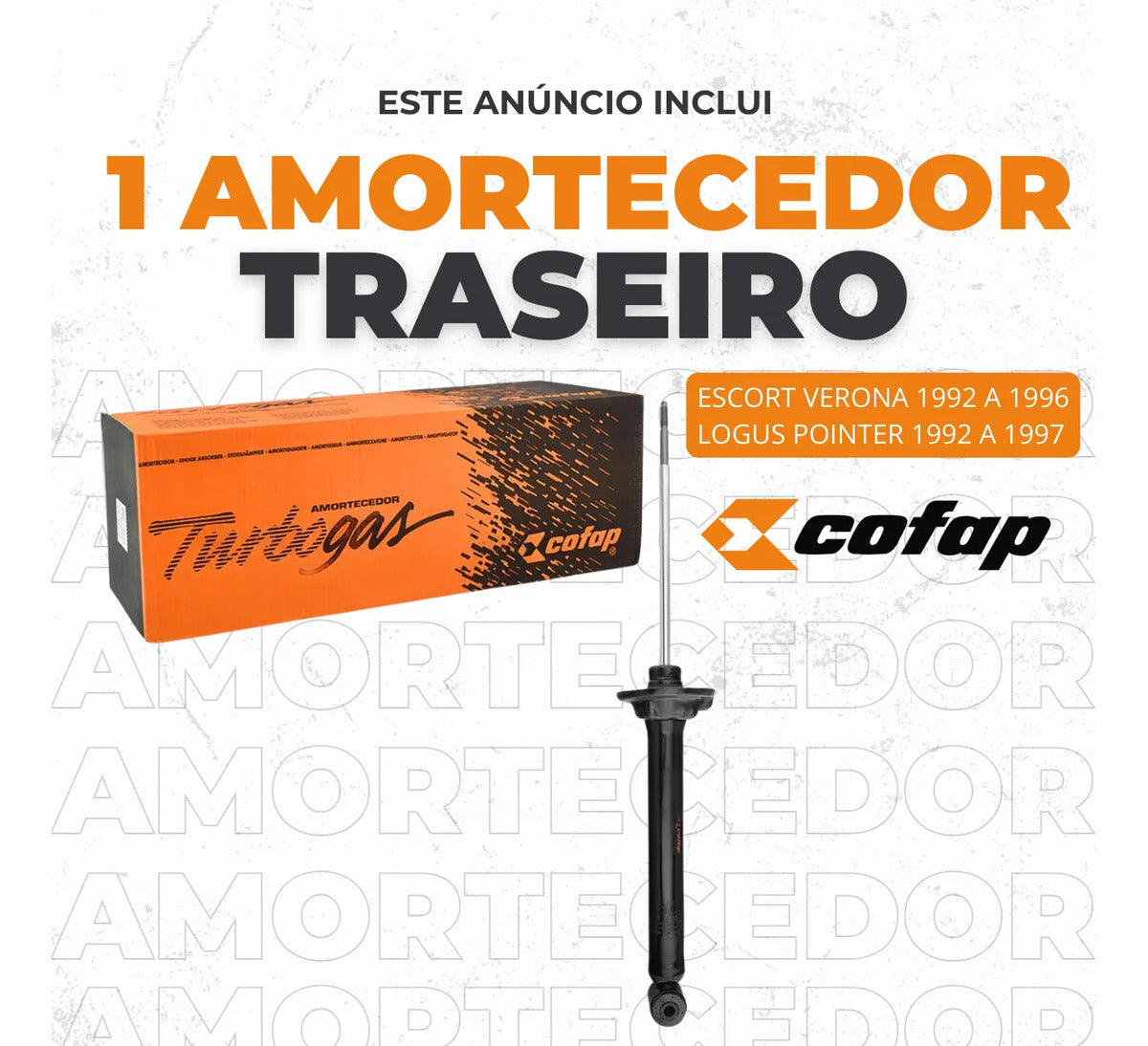 Amortecedor Traseiro Escort Verona 93/96 Logus Pointer Cofap