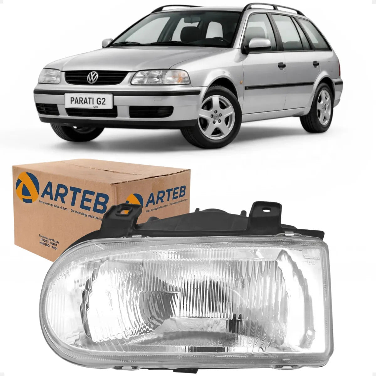 Farol Gol G2 Saveir Parati 1994 A 2005 Máscar Cromada Arteb