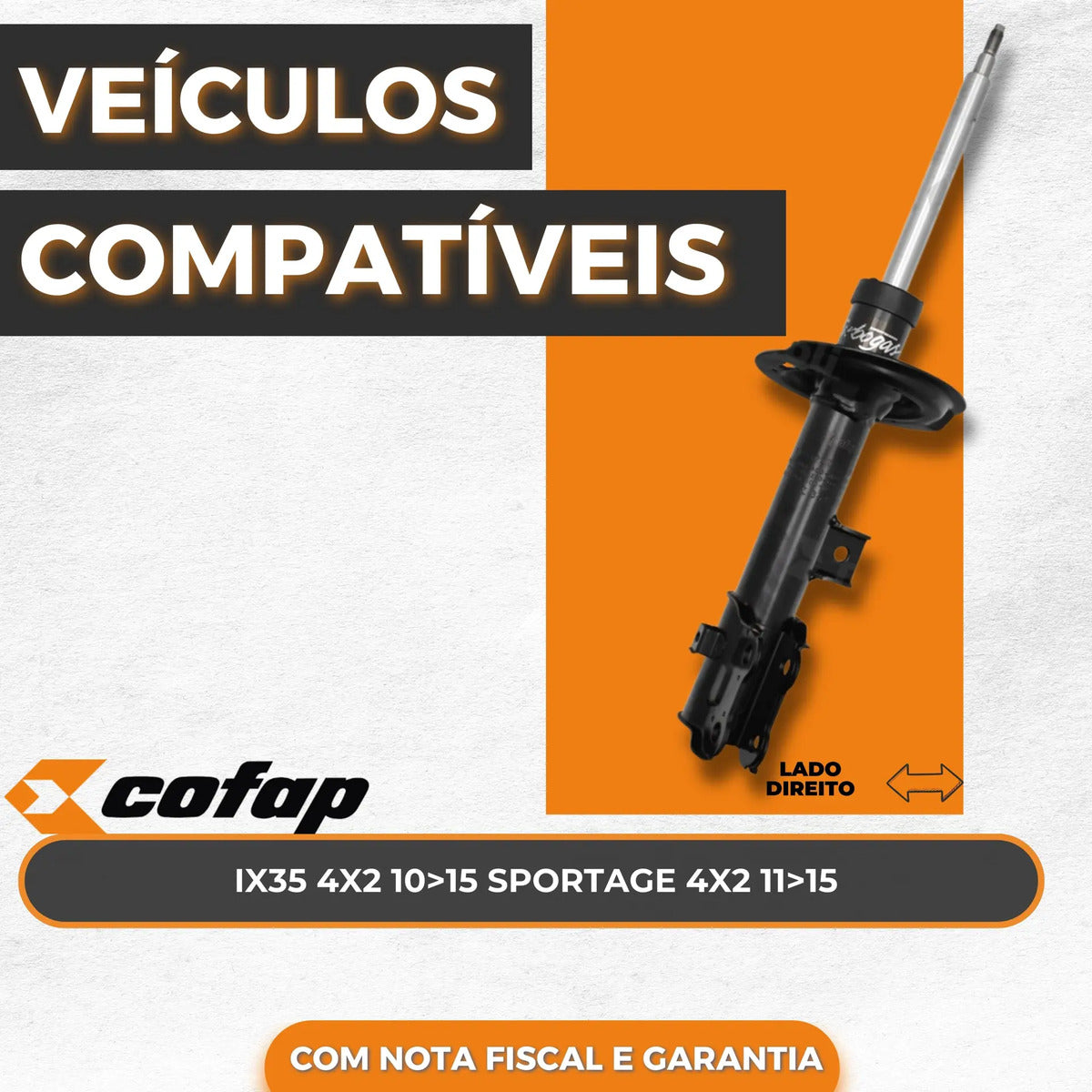 Amortecedor Dianteiro Direito Ix35 4x2 10-15 Cofap Gp33222