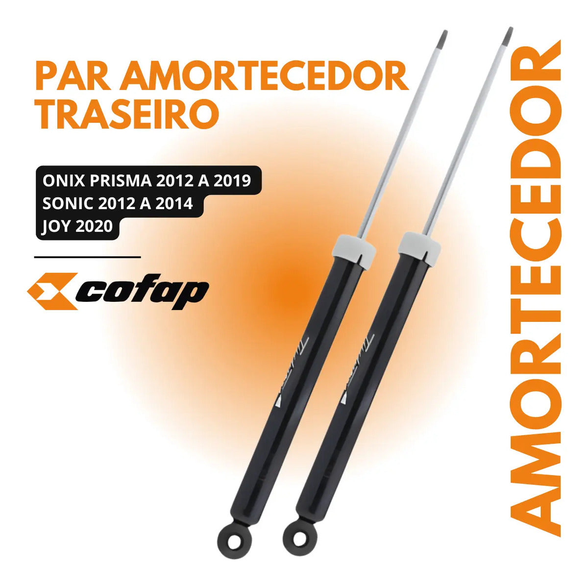 Par Amortecedor Traseiro Original Cofap Prisma 2015 Turbogás