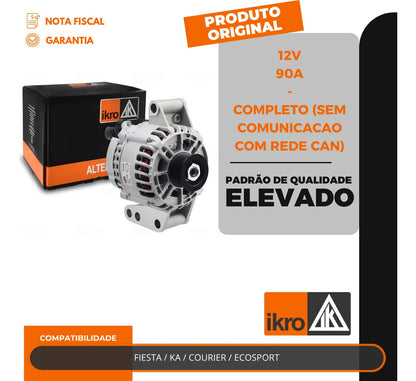 Alternador Fiesta Ka Courier Ecosport 90a 12v Completo