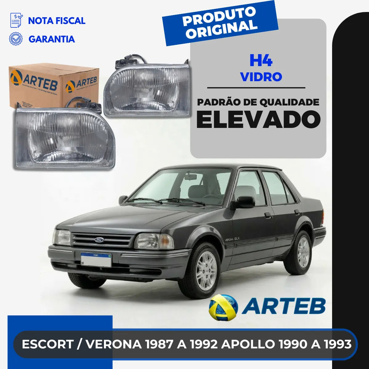 Farol Vidro Verona 1989 1990 1991 1992 Apollo Escort Arteb