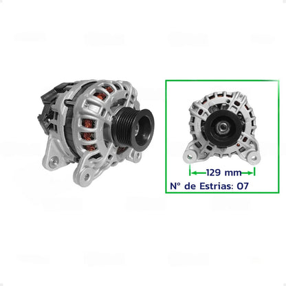 Alternador Nissan Kicks 1.6 Flex 12v 90a 2016 Com Polia 7pk