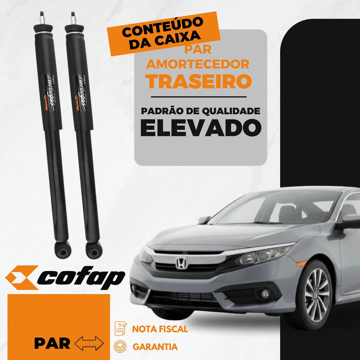 Par Amortecedor Traseiro New Civic 11/16 Cofap Gb48248
