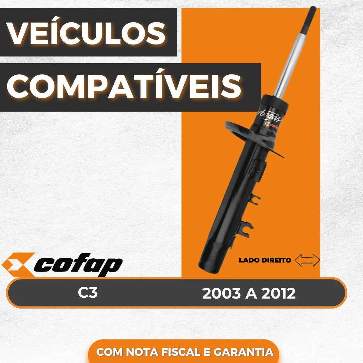 Amortecedor Dianteiro Citroen C3 03 A 2012 Cofap Lado Direit