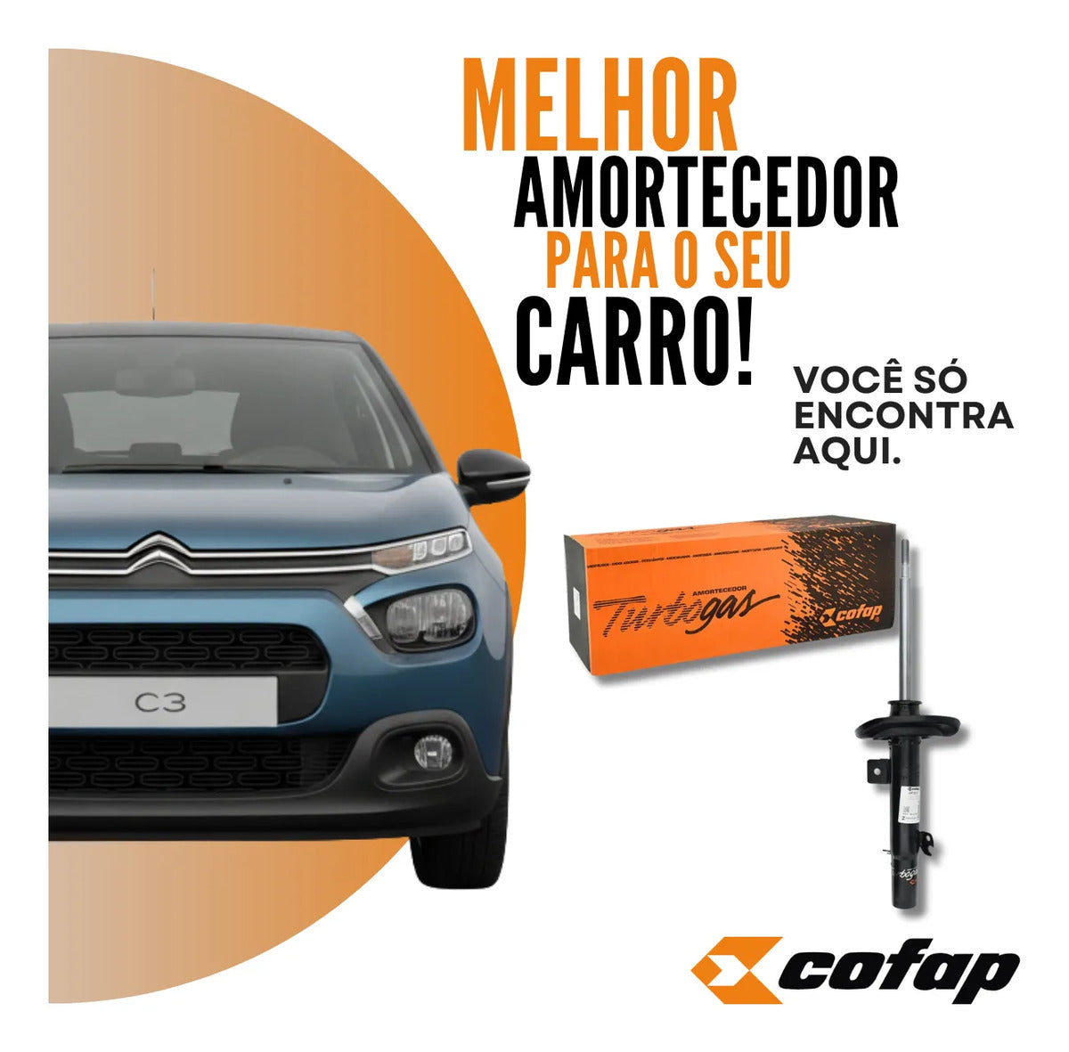 Amortecedor Dianteiro Esquerdo C3 2013 A 2021 Manual Cofap