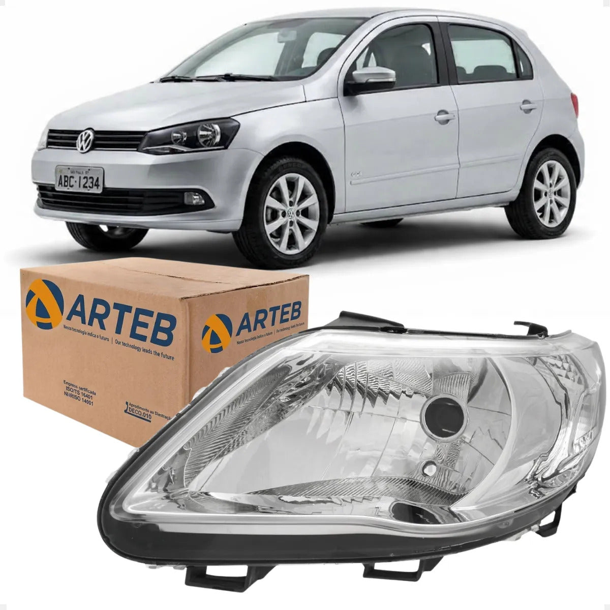 Farol Vw Gol G5 2009 2010 2011 2012 Foco Simples Arteb