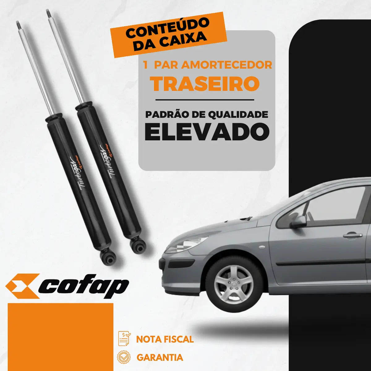 Par Amortecedor Traseiro Peugeot 307 (todos) Cofap Gl13081