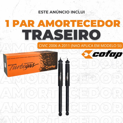 Par Amortecedor Traseiro Original Cofap New Civic 2008 2009