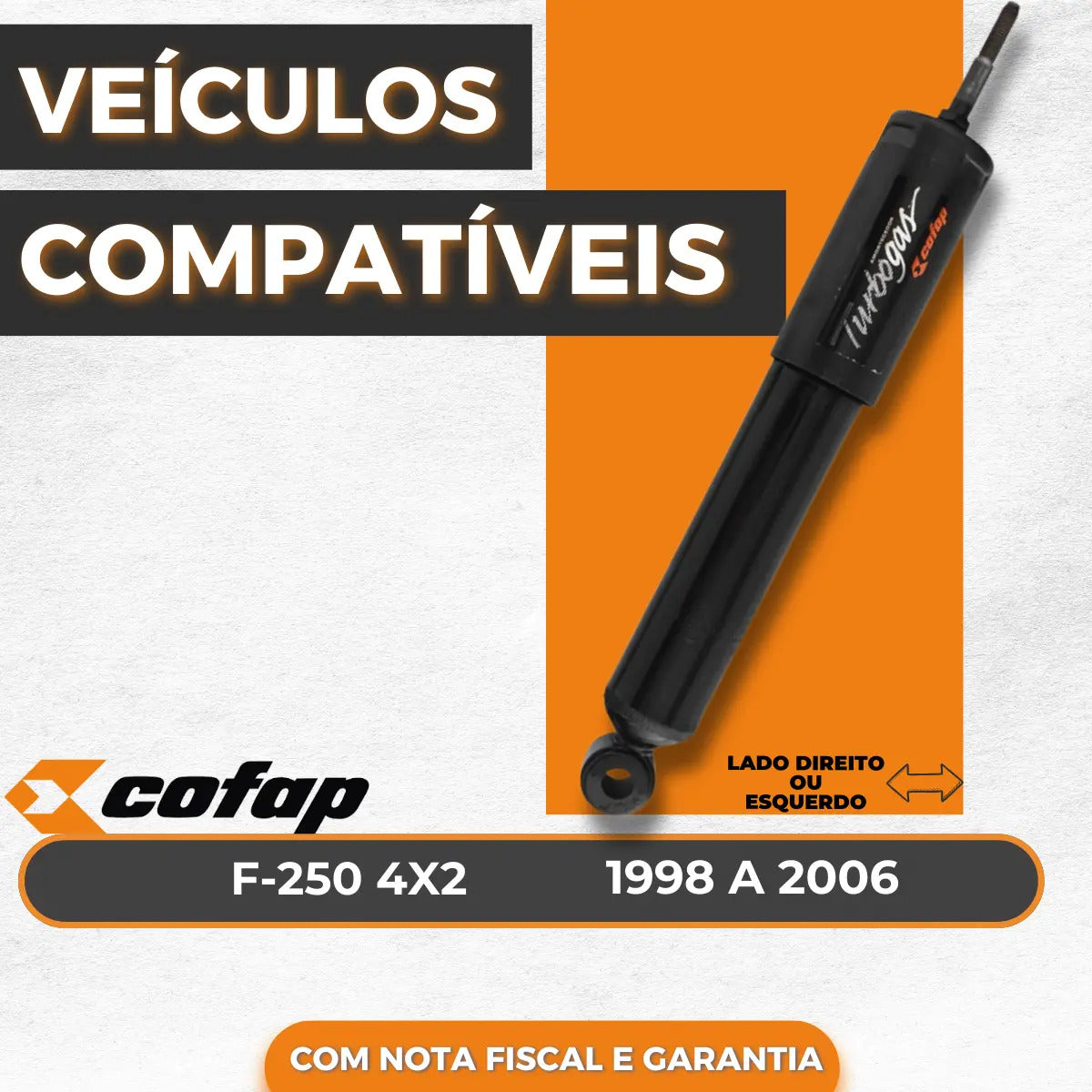 Amortecedor Dianteiro F250 1998 Ao 2006 Turbogaz Cofap