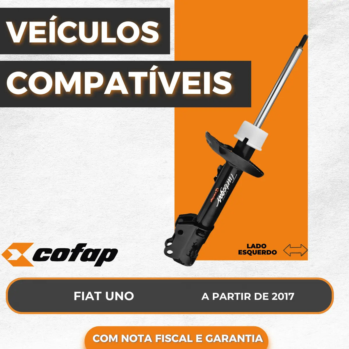 Amortecedor Dianteiro Esquerdo C/ Barra Uno 2017/... Cofap