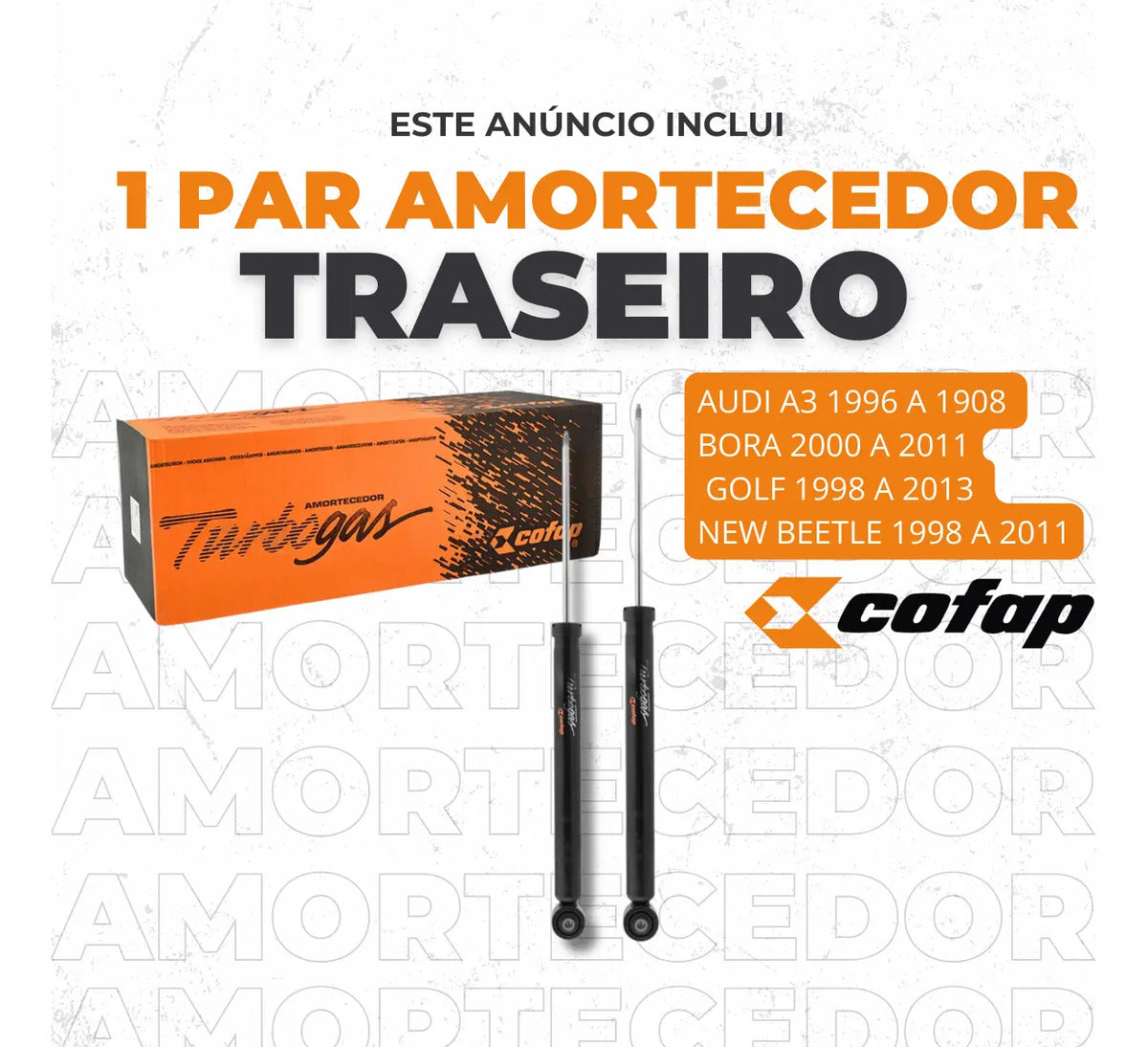Par Amortecedor Traseiro Cofap Golf  1998 A 2013