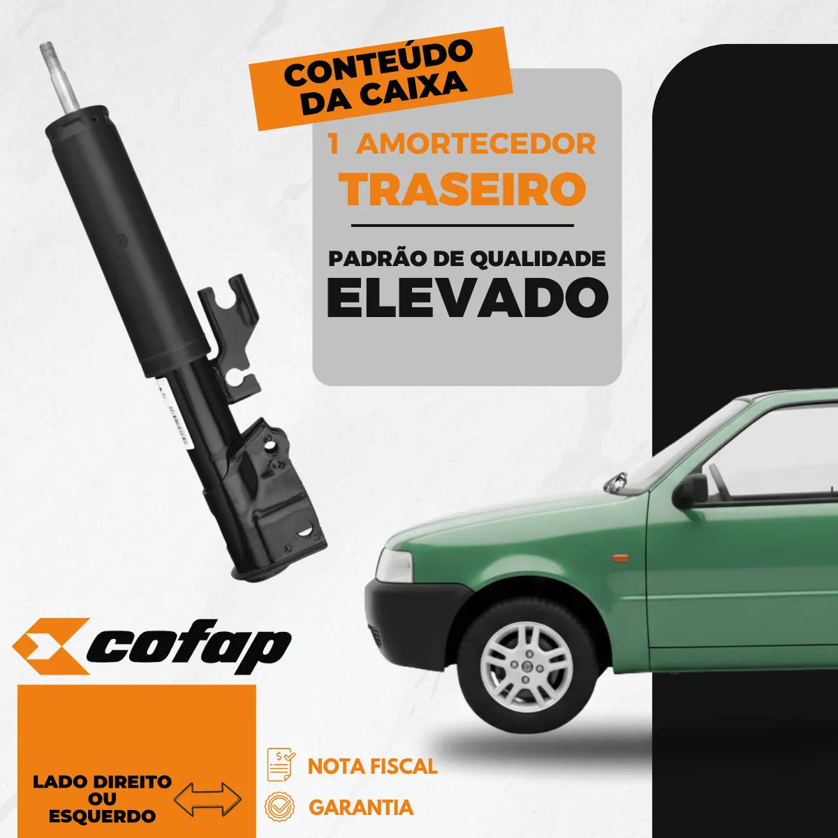 Amortecedor Traseiro Cofap Uno Mille Economy 1.0 2009 Diante