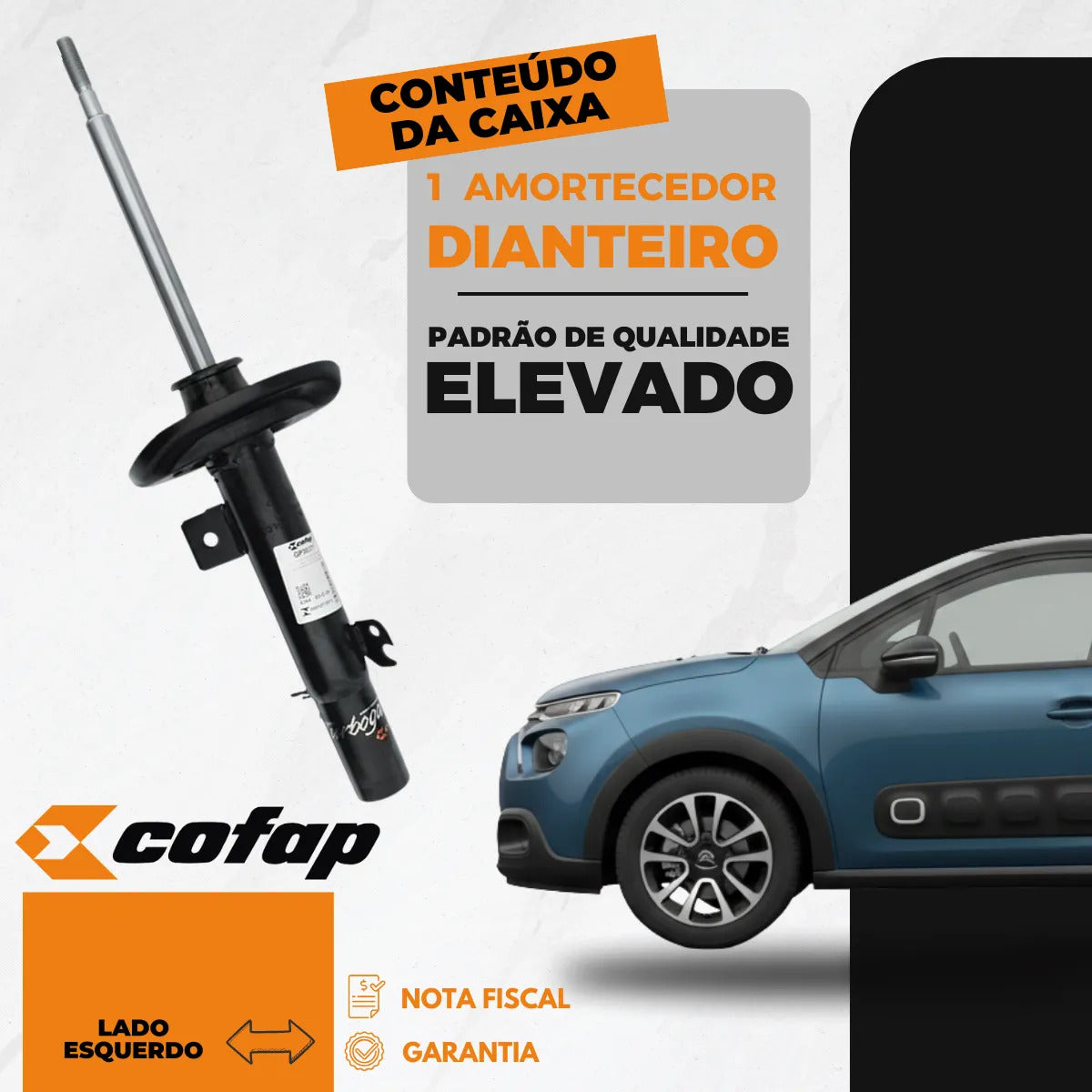 Amortecedor Dianteiro Esquerdo C3 2013 A 2021 Manual Cofap