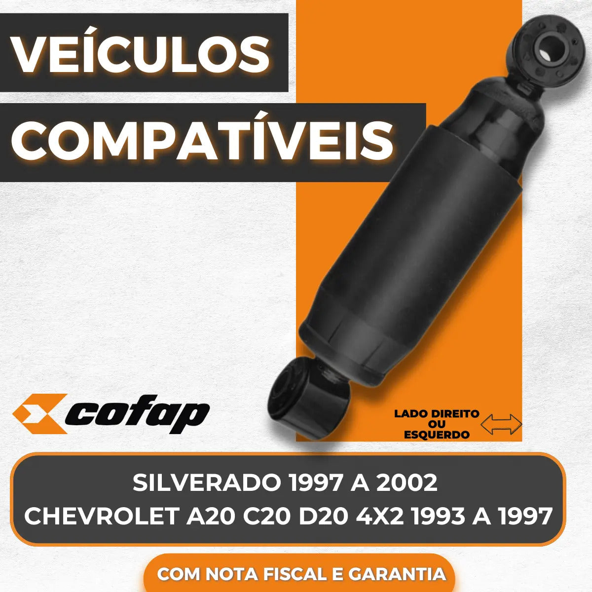 Amortecedor Dianteiro Chevrolet C20 D20 4x2 1993 A 97 Cofap